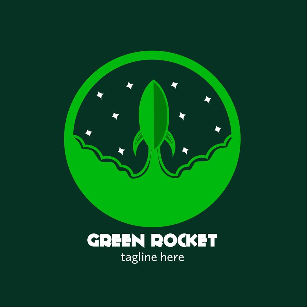 illustration du logo de la fusée verte. adapté au logo de votre entreprise. vecteur