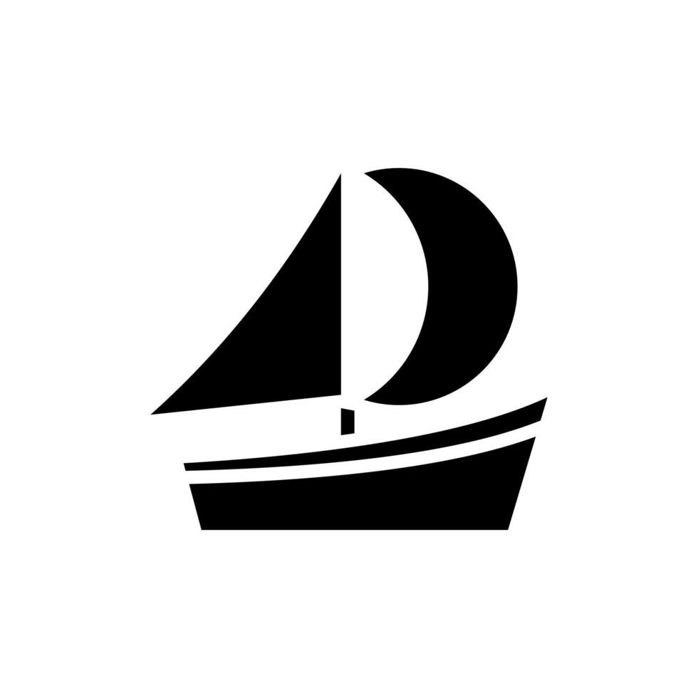 modèle de logo d'illustration vectorielle d'icône solide de navire, bateau, voilier. adapté à de nombreuses fins. vecteur