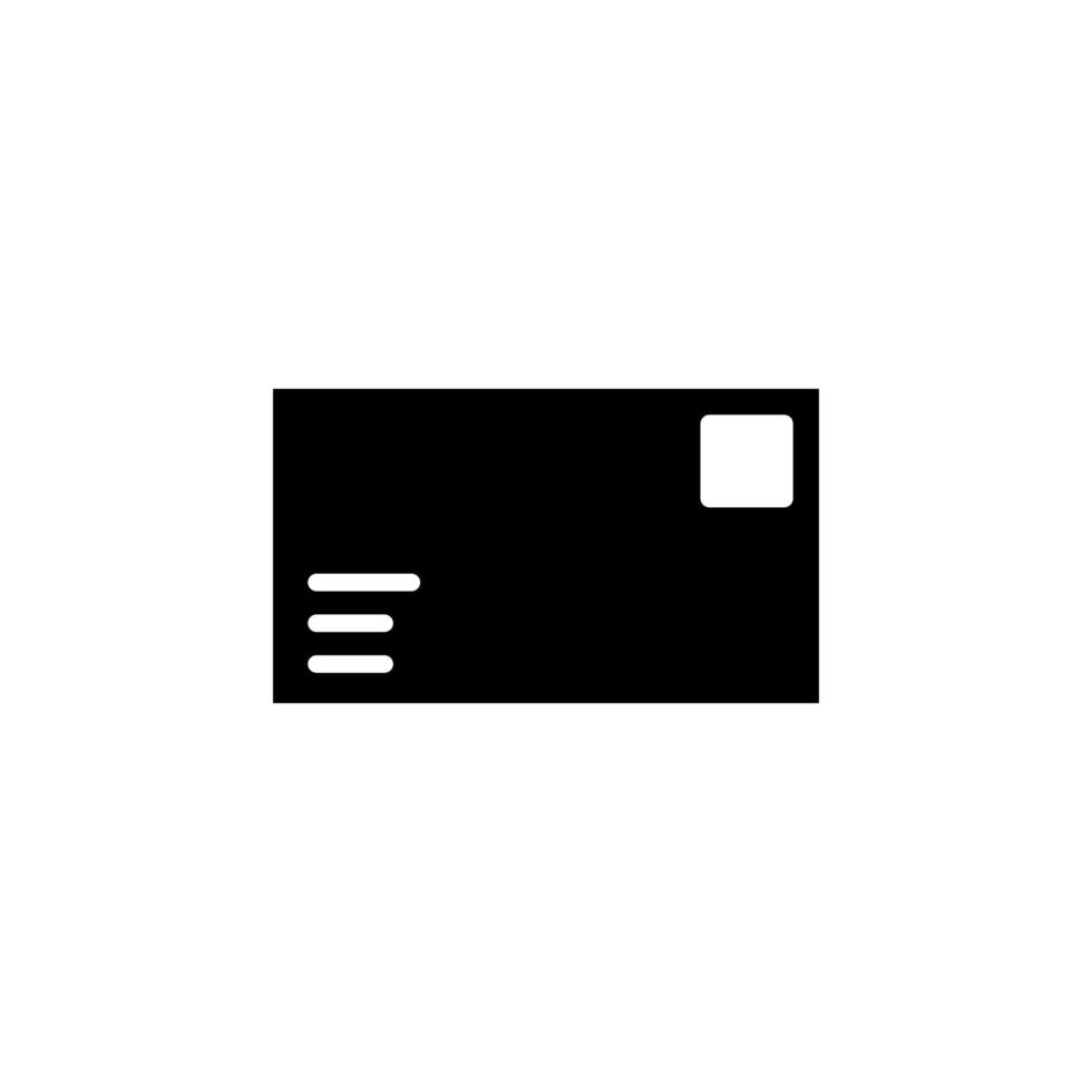 poste, lettre, courrier, modèle de logo d'illustration vectorielle d'icône solide de carte postale. adapté à de nombreuses fins. vecteur