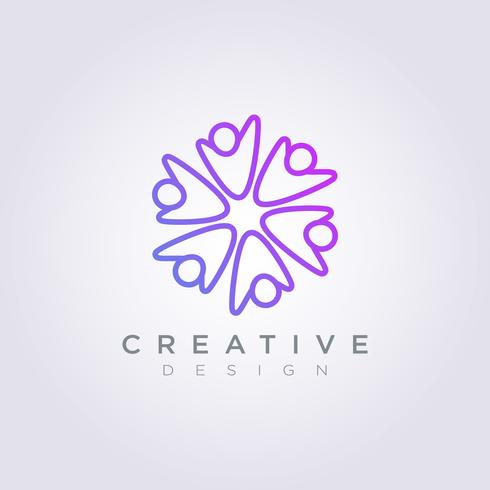 Cercle personnes Vector Illustration Design Clipart Logo Logo Template