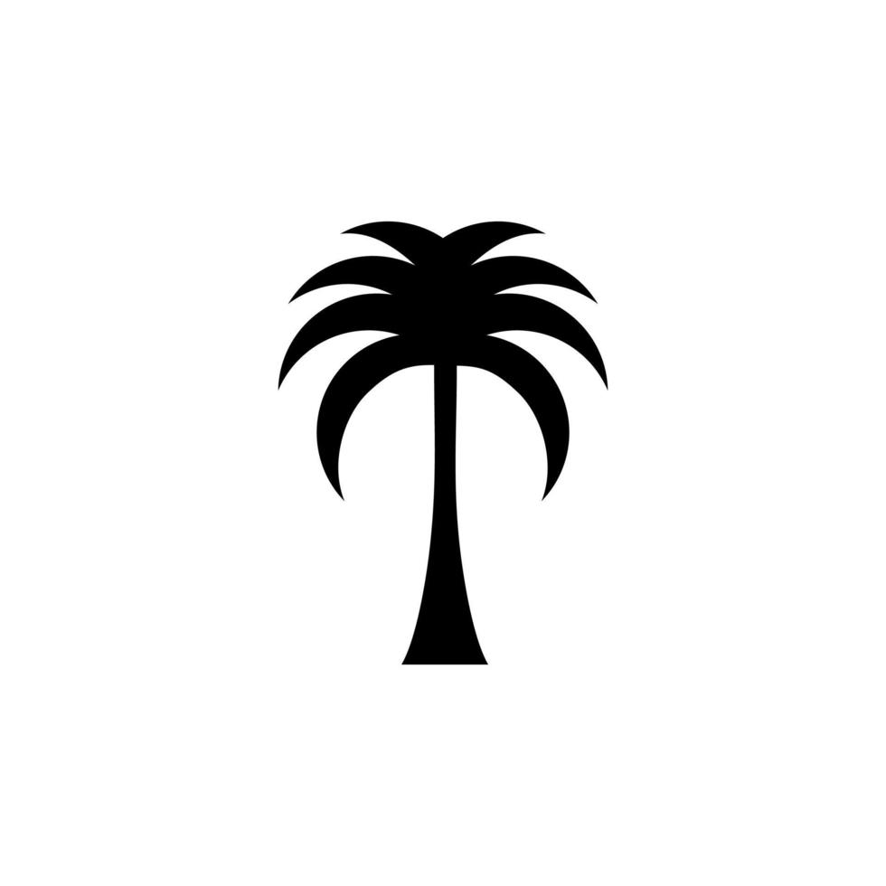 palmier, noix de coco, arbre, île, modèle de logo d'illustration vectorielle d'icône solide de plage. adapté à de nombreuses fins. vecteur