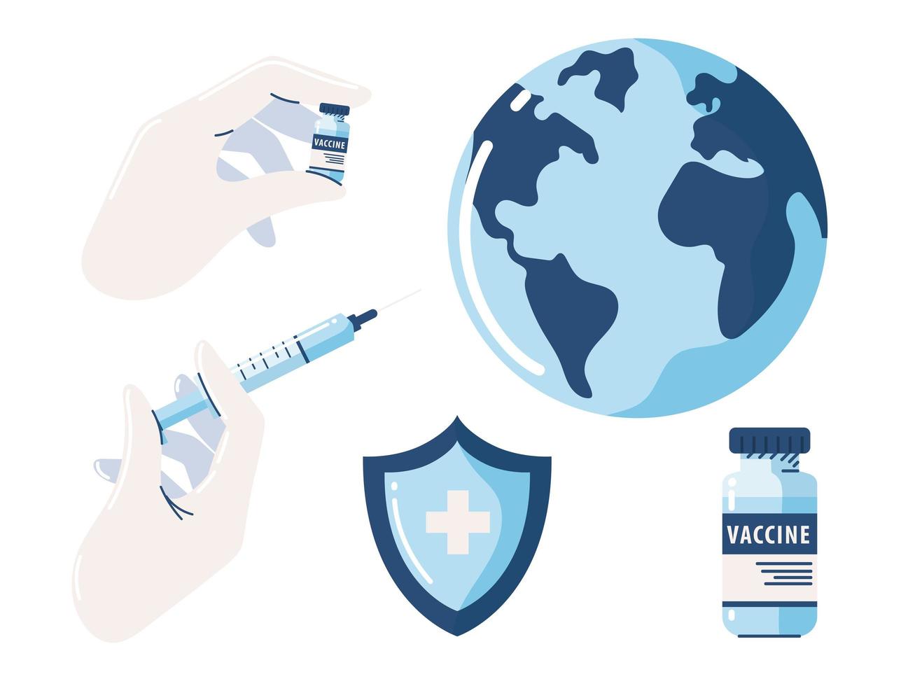 icônes monde vaccin vecteur