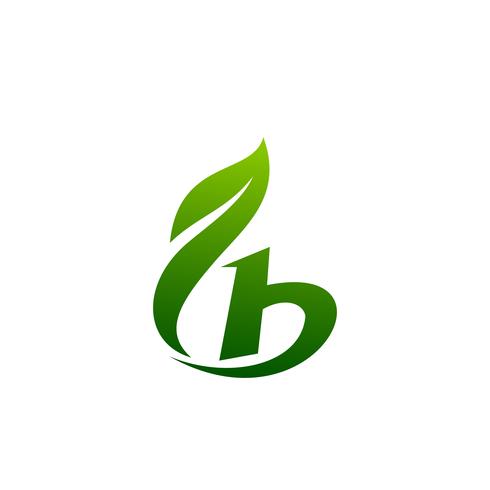 lettre b feuille logo modèle concept de design vecteur