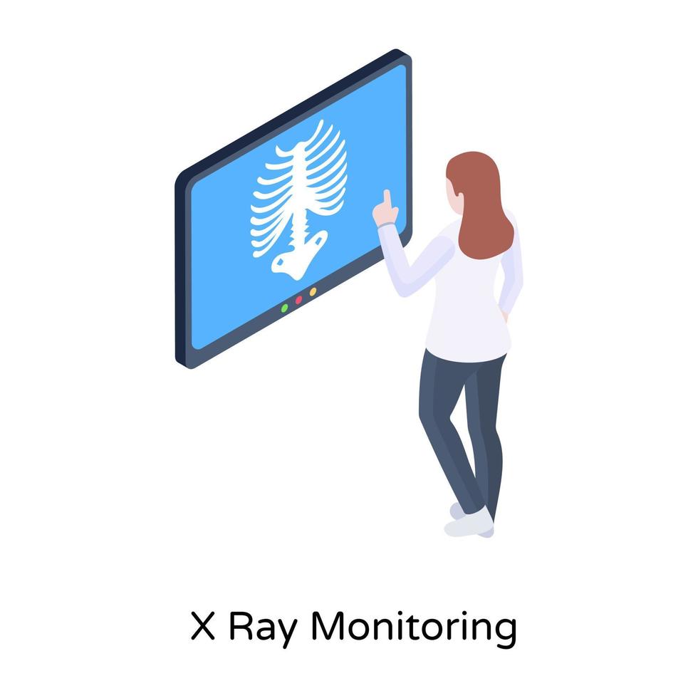 radiologue, téléchargez cette conception isométrique premium vecteur