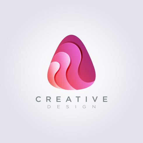Triangle rond décoratif moderne Vector Illustration Design Clipart Logo Logo Template