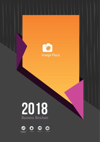 Concept de couverture de brochure noire 2018 vecteur