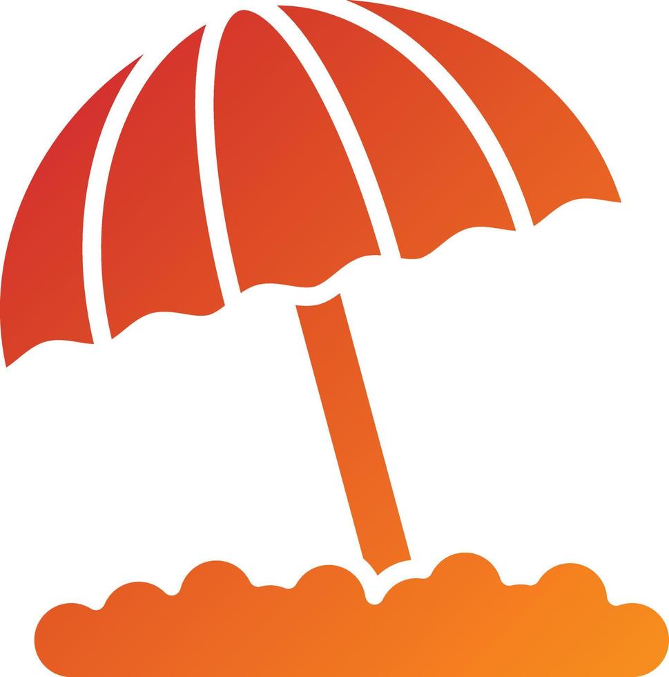 style d'icône de parapluie de plage vecteur
