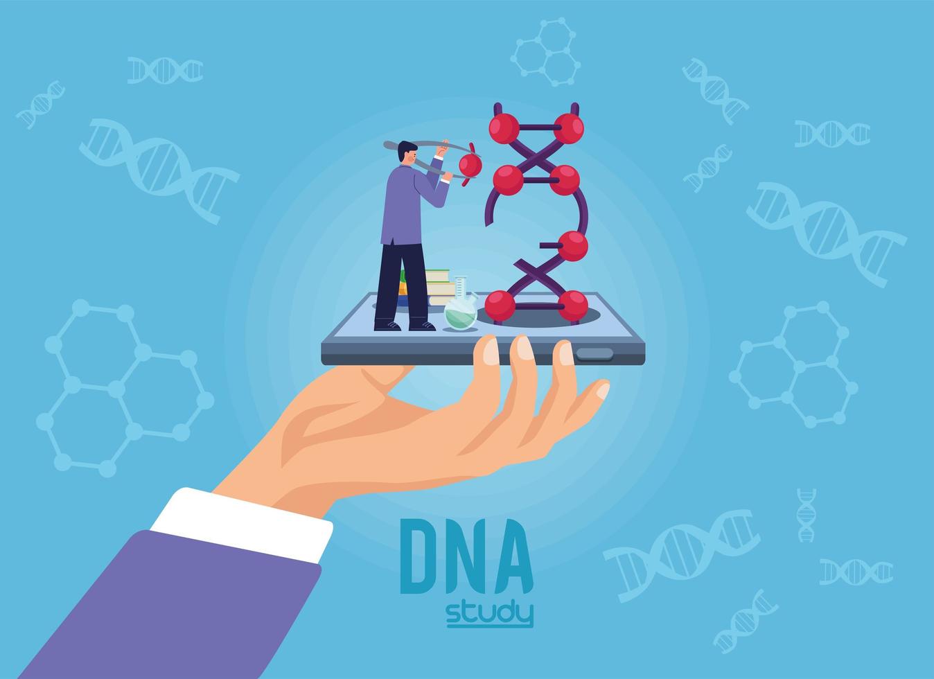 lettrage d'étude d'adn avec un scientifique vecteur