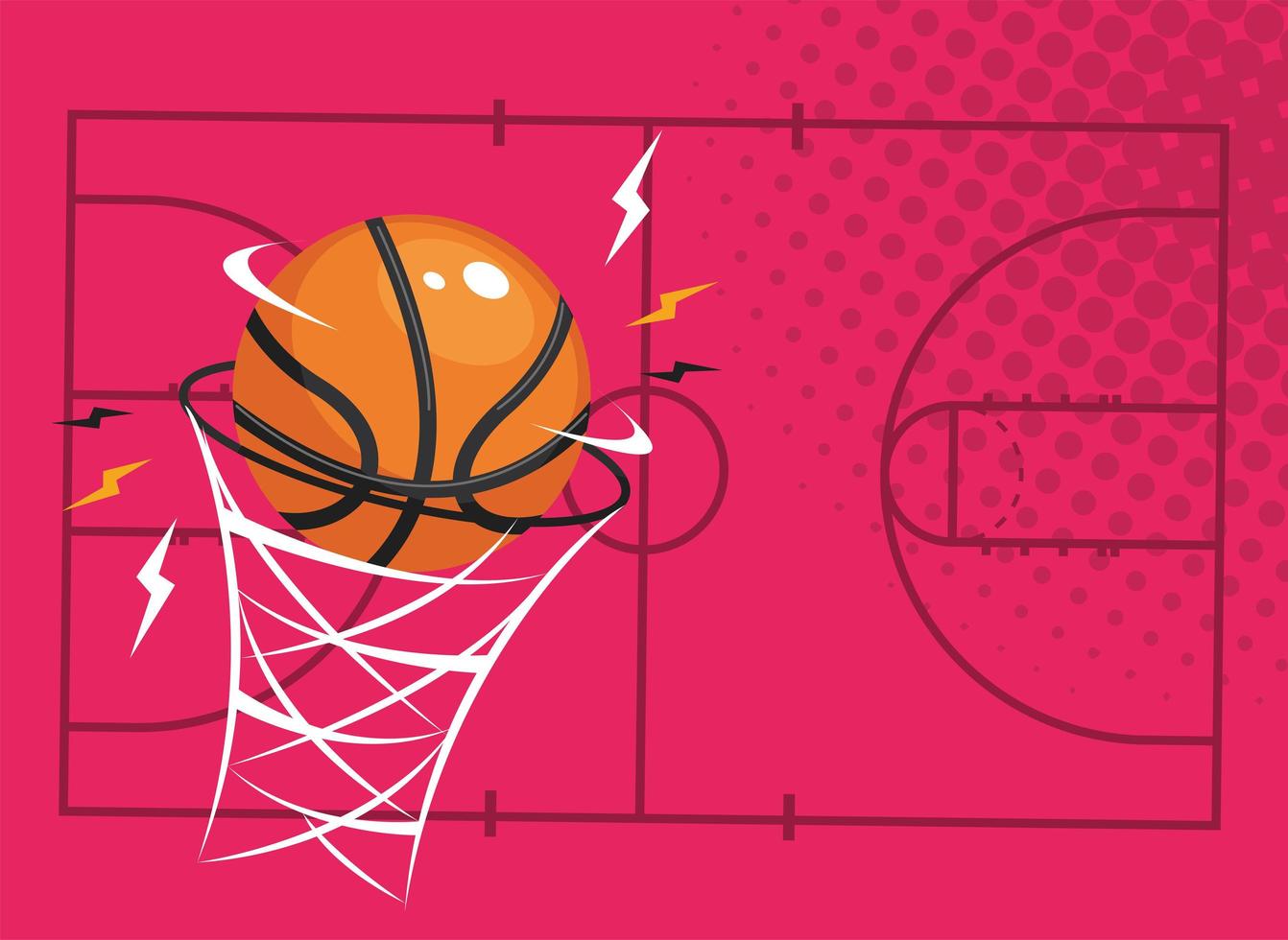 point de basket couleur rose vecteur