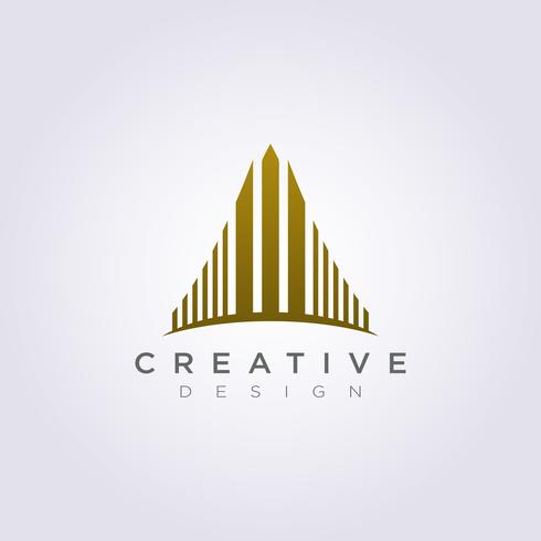 Gratte-ciel haut bâtiment Vector Illustration Design Clipart Logo Logo Template