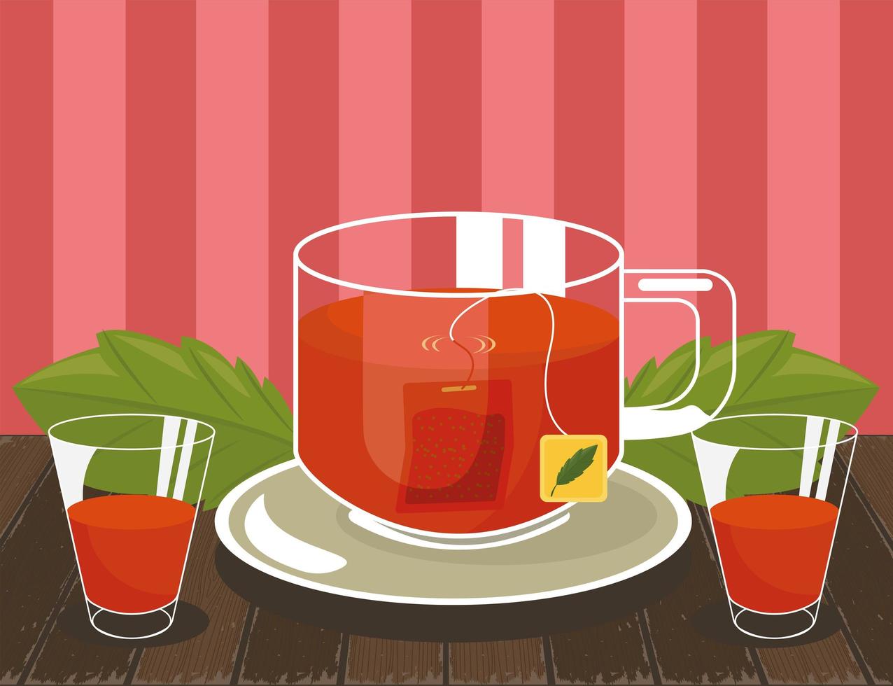 thé rouge aux baies vecteur