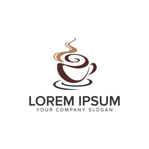 modèle de concept de café logo design. vecteur entièrement éditable