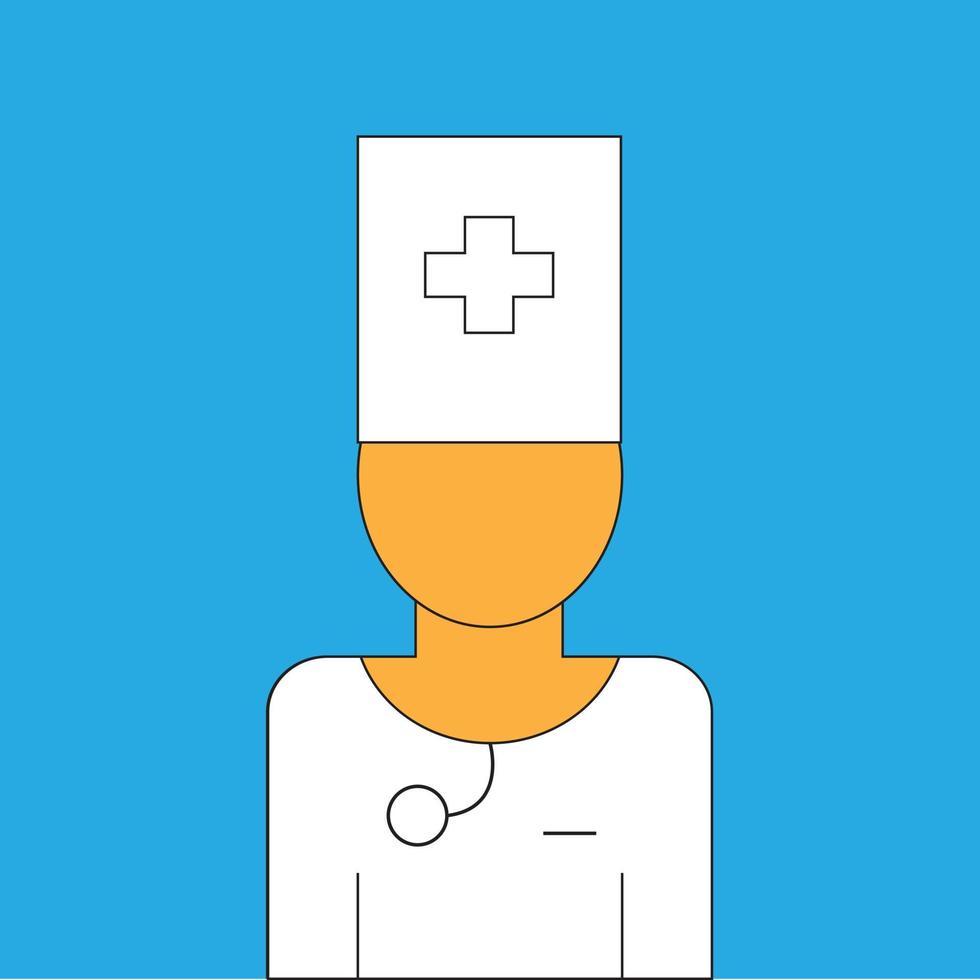 illustration vectorielle de personnage de dessin animé médecin, infirmière ou médecin vecteur