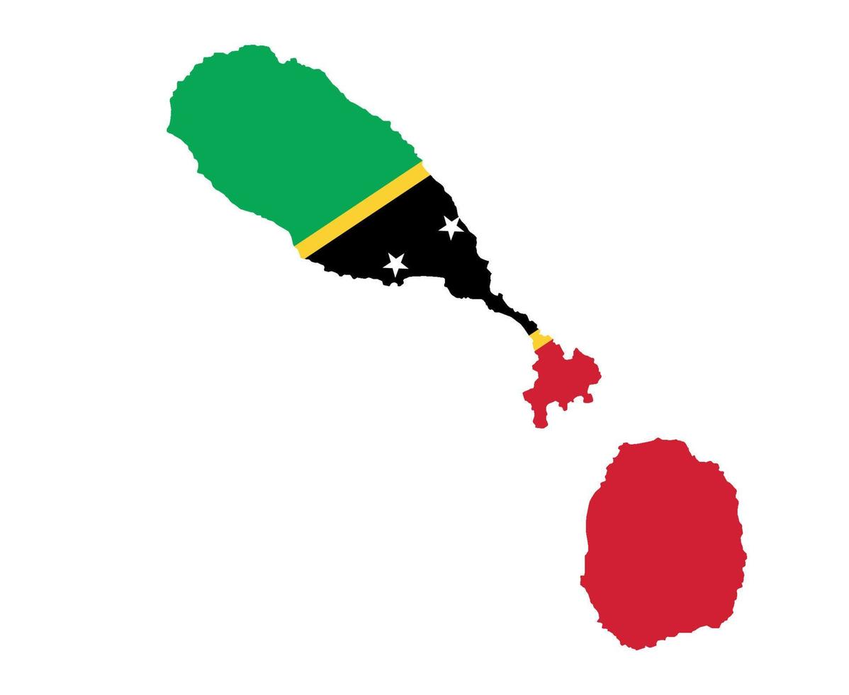 saint kitts et nevis drapeau national amérique du nord emblème carte icône illustration vectorielle élément de conception abstraite vecteur