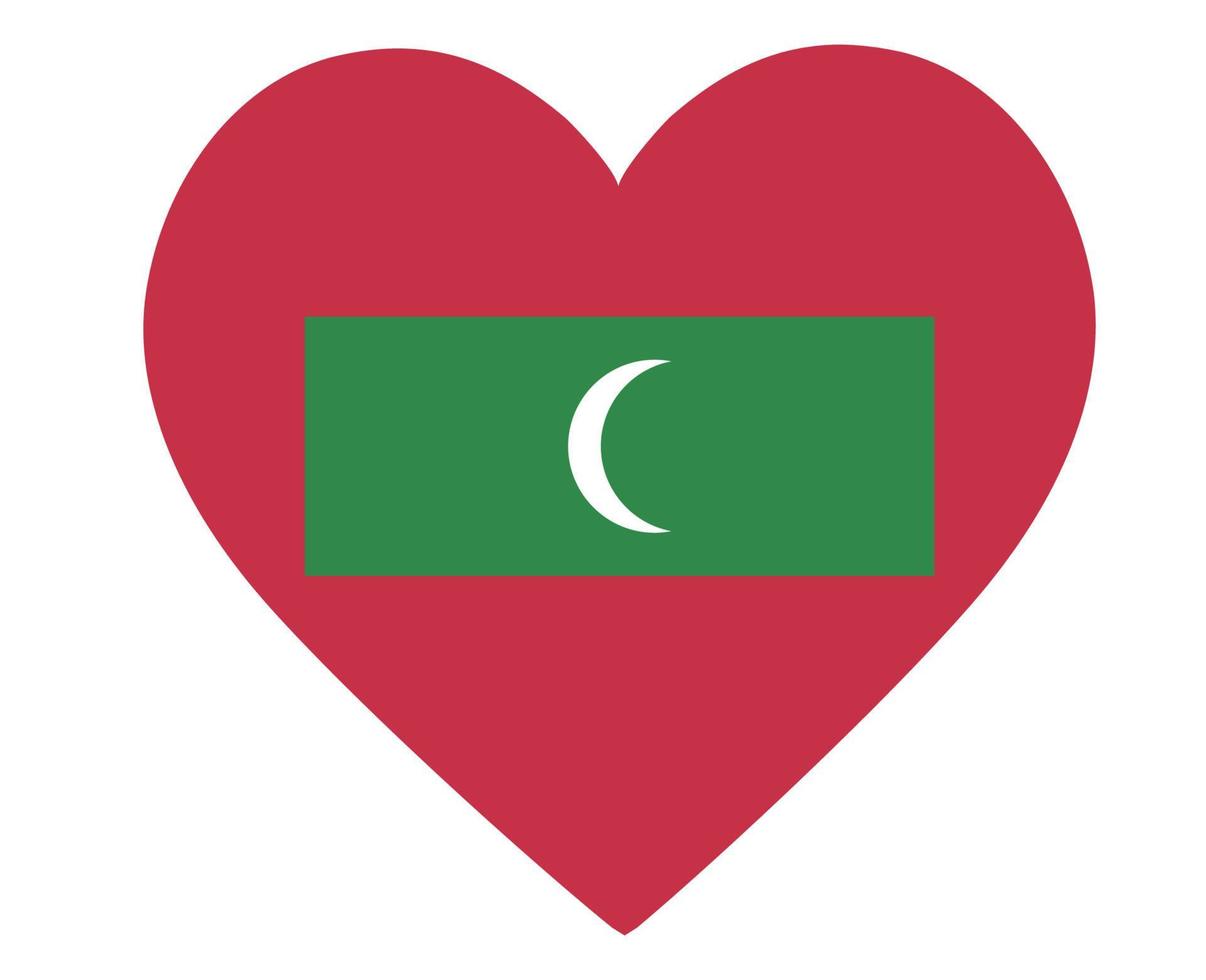 maldives drapeau asie nationale emblème coeur icône illustration vectorielle élément de conception abstraite vecteur