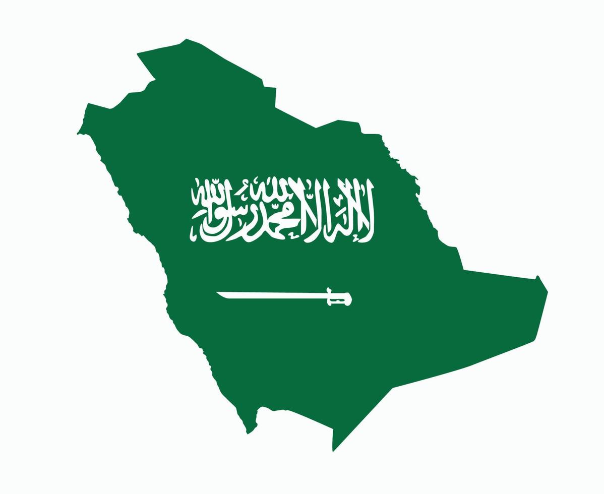 drapeau de l'arabie saoudite emblème national de l'asie carte icône illustration vectorielle élément de conception abstraite vecteur