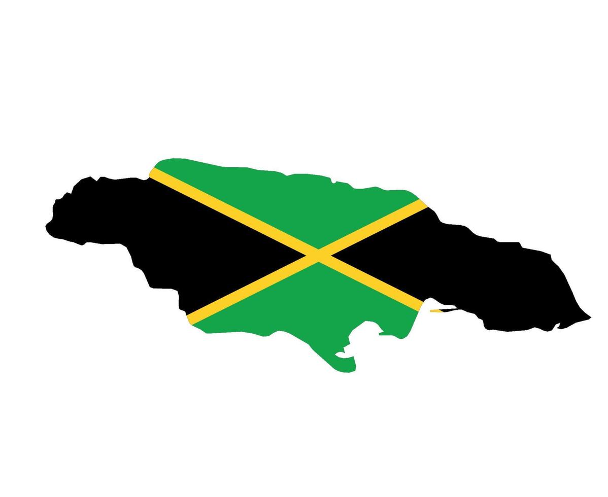 jamaïque drapeau national amérique du nord emblème carte icône illustration vectorielle élément de conception abstraite vecteur