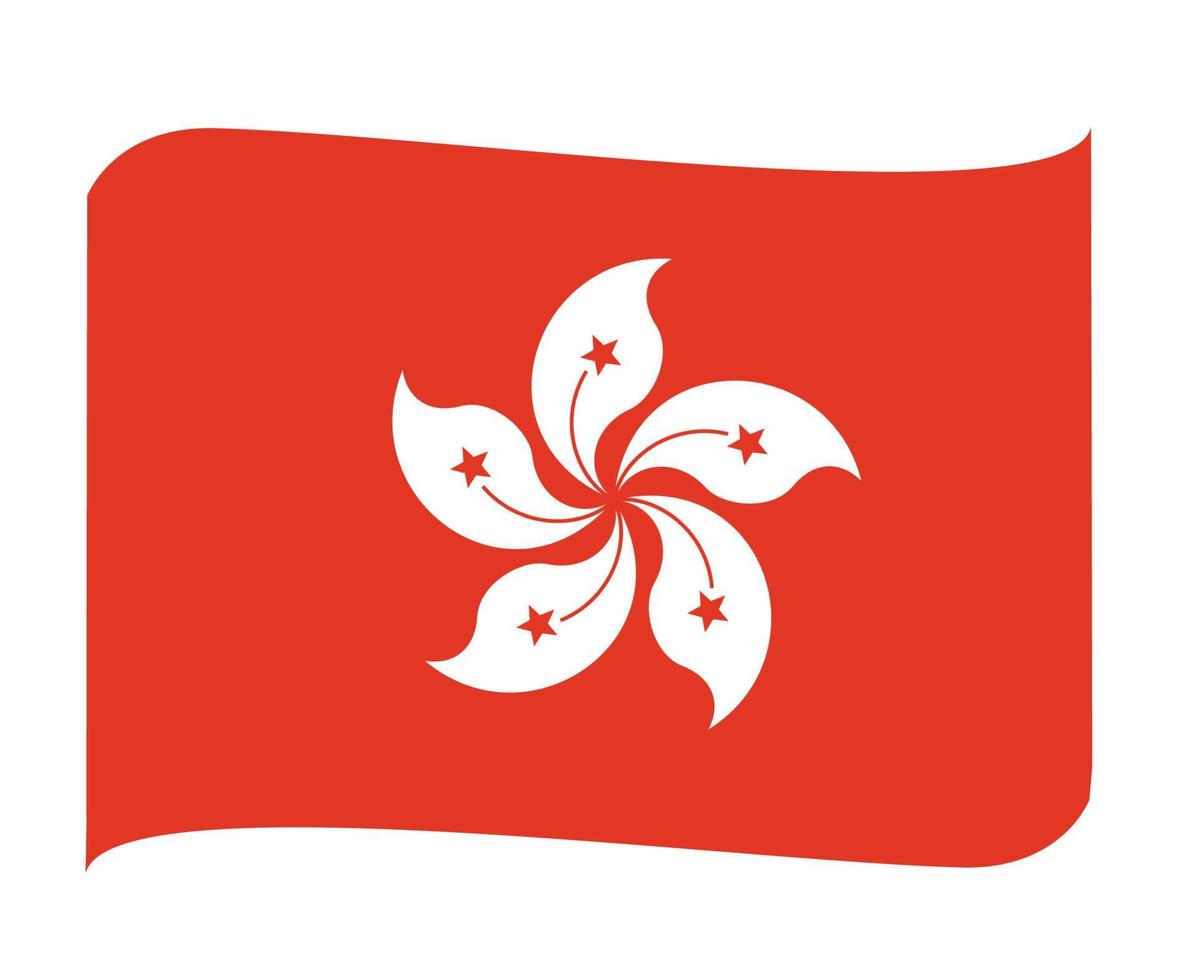 hong kong drapeau national asie emblème ruban icône illustration vectorielle élément de conception abstraite vecteur