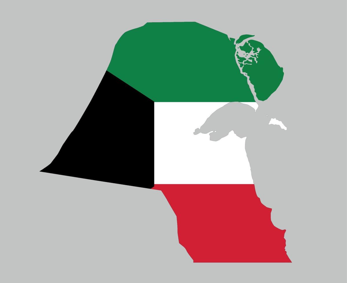 drapeau du koweït emblème national de l'asie carte icône illustration vectorielle élément de conception abstraite vecteur