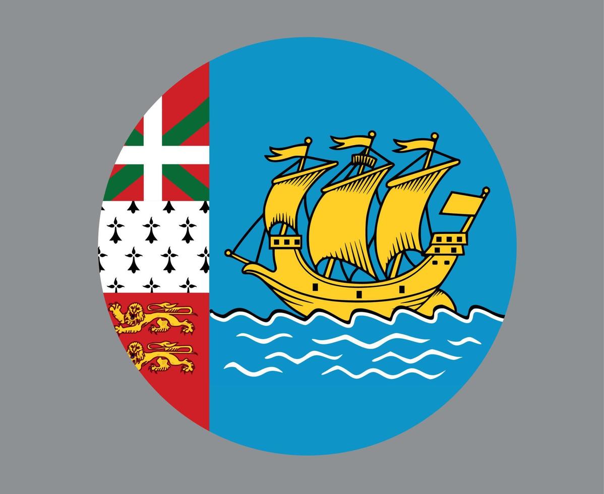 saint pierre et miquelon drapeau national amérique du nord emblème icône illustration vectorielle élément de conception abstraite vecteur