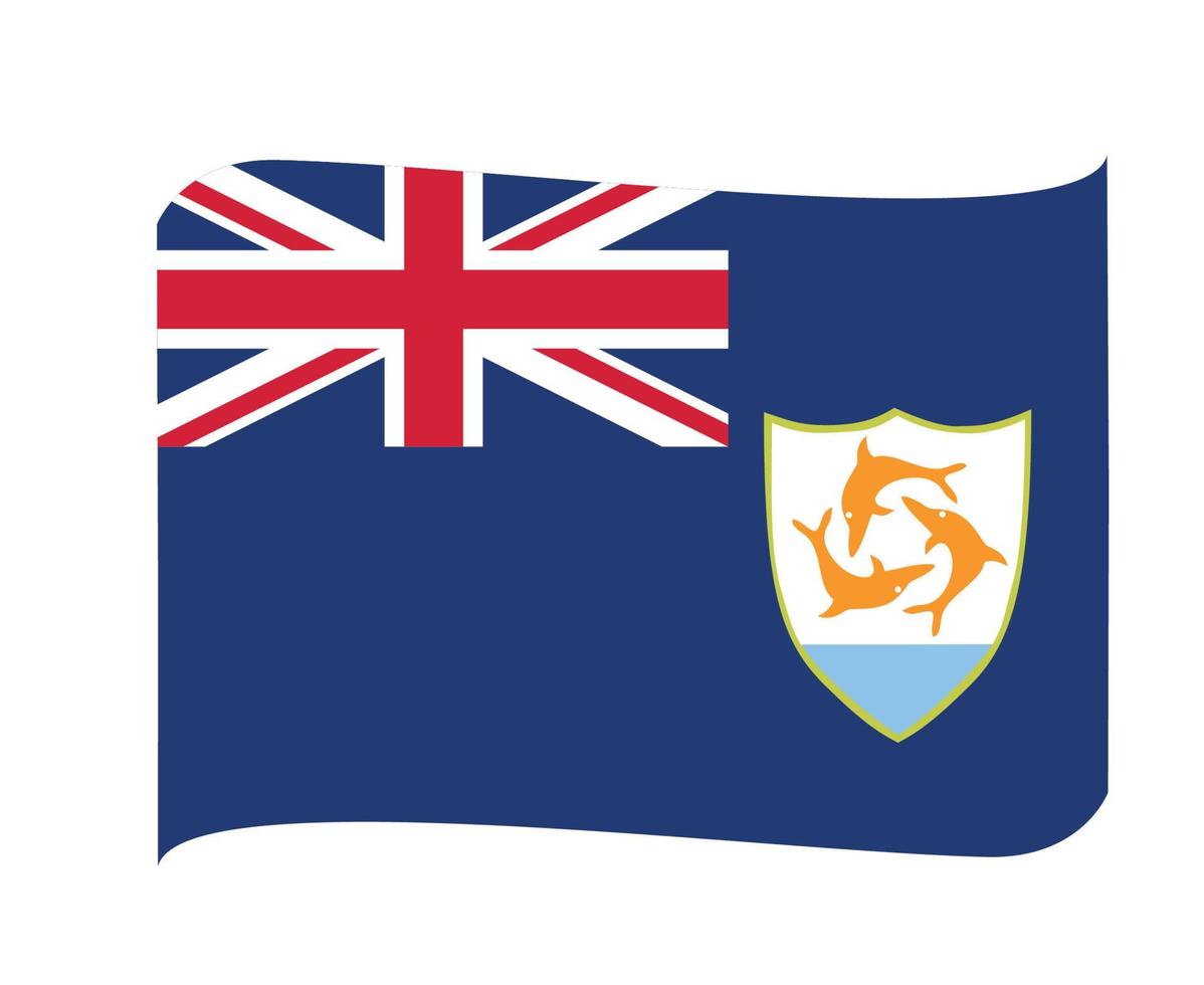 drapeau anguilla amérique du nord national emblème ruban icône illustration vectorielle élément de conception abstraite vecteur