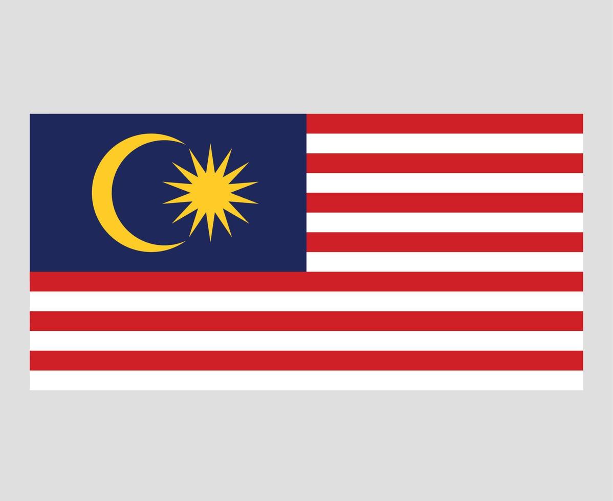 malaisie drapeau national asie emblème symbole icône illustration vectorielle élément de conception abstraite vecteur