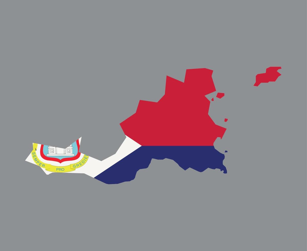 saint martin drapeau national amérique du nord emblème carte icône illustration vectorielle élément de conception abstraite vecteur