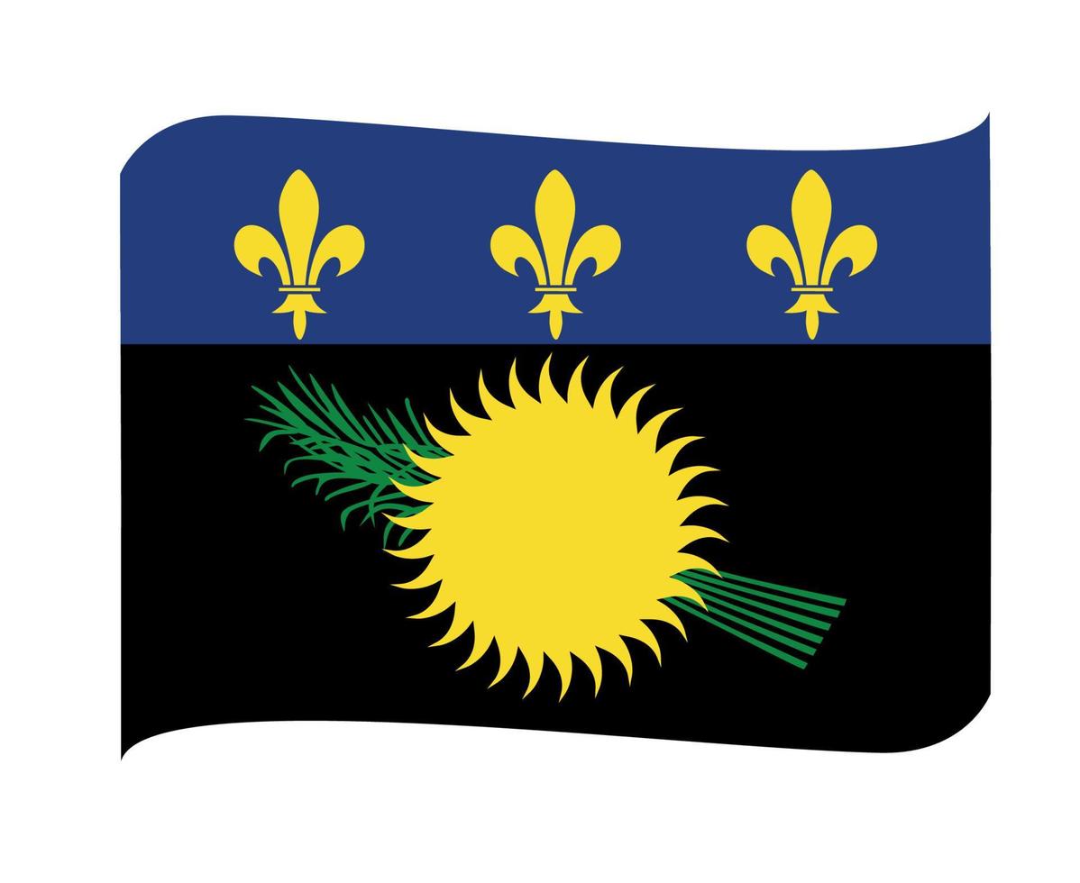 guadeloupe drapeau national amérique du nord emblème ruban icône illustration vectorielle élément de conception abstraite vecteur