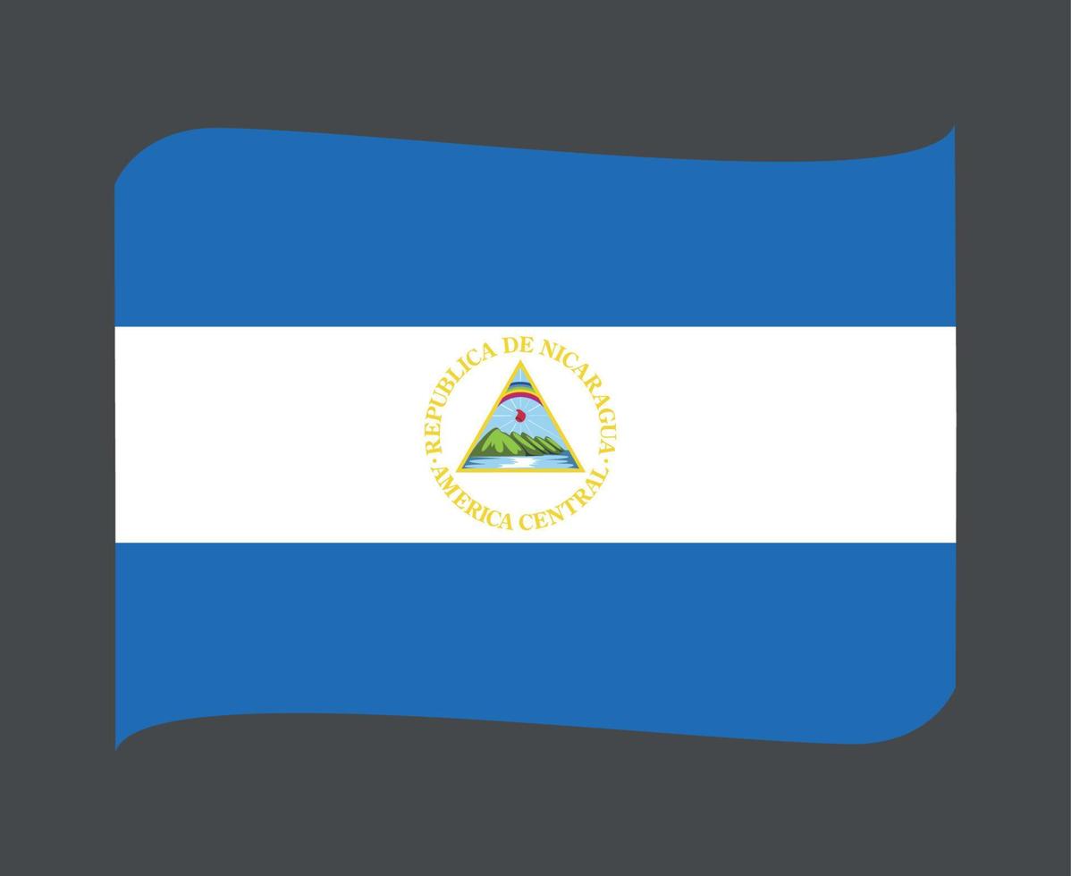 nicaragua drapeau national amérique du nord emblème ruban icône illustration vectorielle élément de conception abstraite vecteur