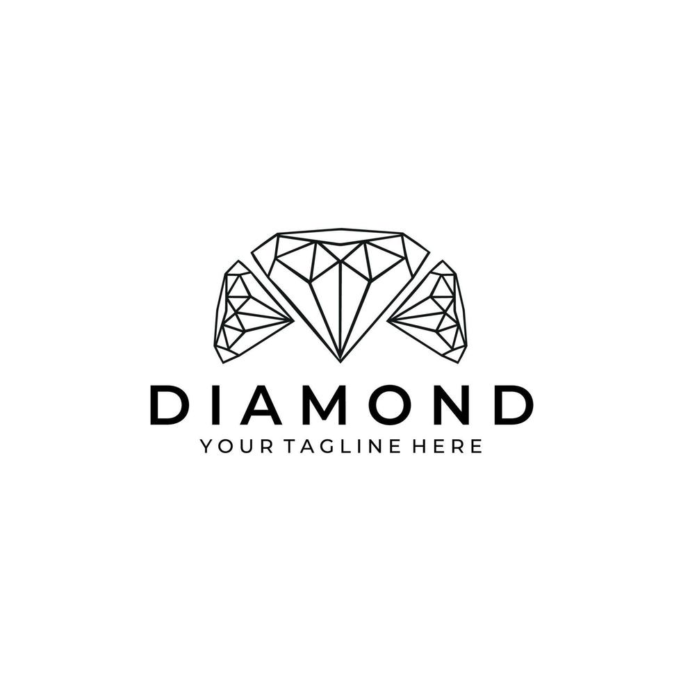 diamant logo société illustration vecteur icône brillant or moderne cristal affaires