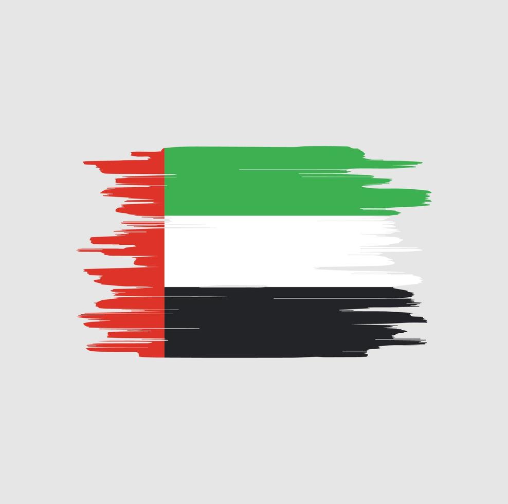 coups de pinceau du drapeau des émirats arabes unis vecteur