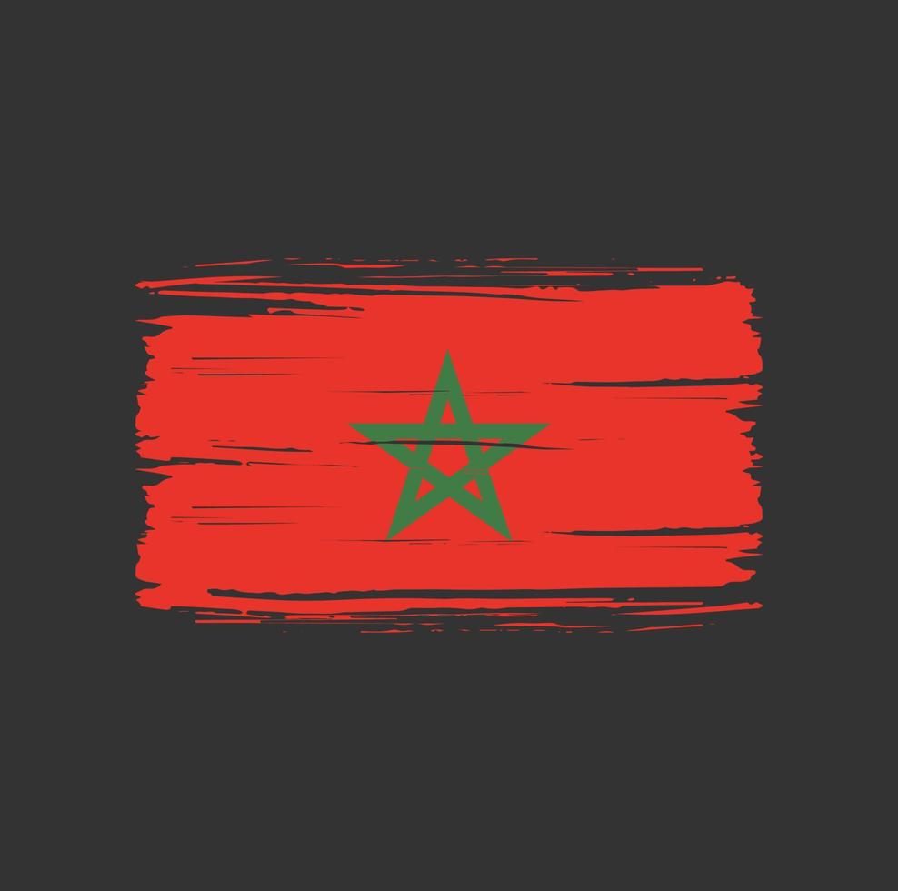 coup de pinceau du drapeau marocain. drapeau national vecteur