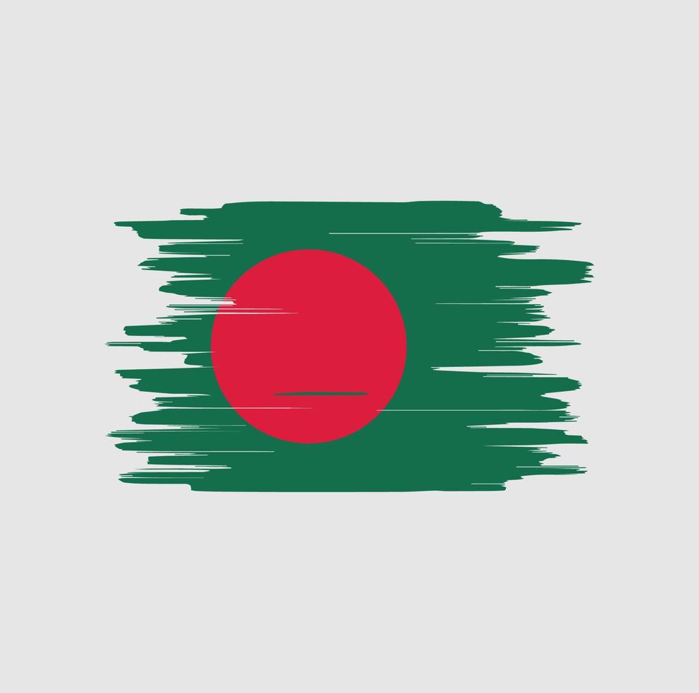 coups de pinceau du drapeau du bangladesh vecteur