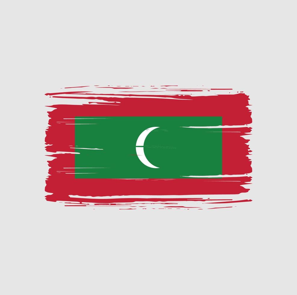 coup de pinceau du drapeau des maldives. drapeau national vecteur