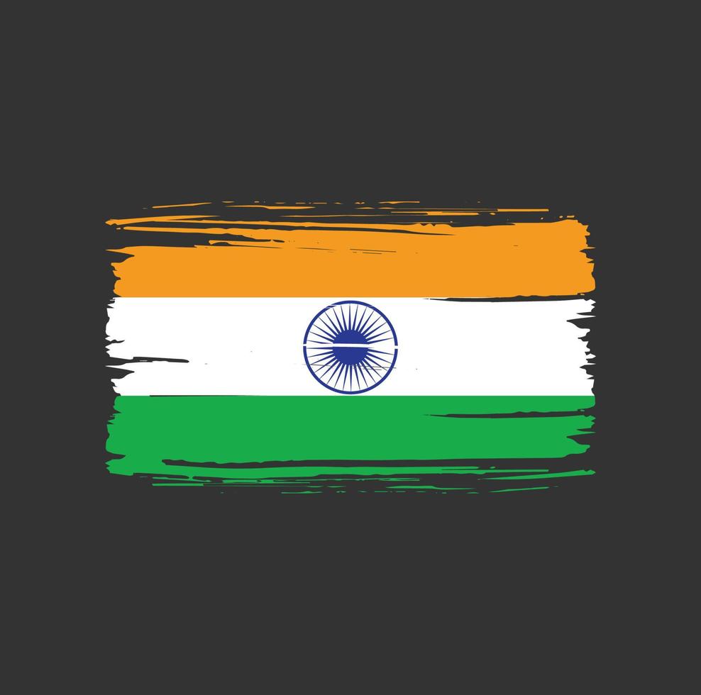 coup de pinceau du drapeau indien. drapeau national vecteur