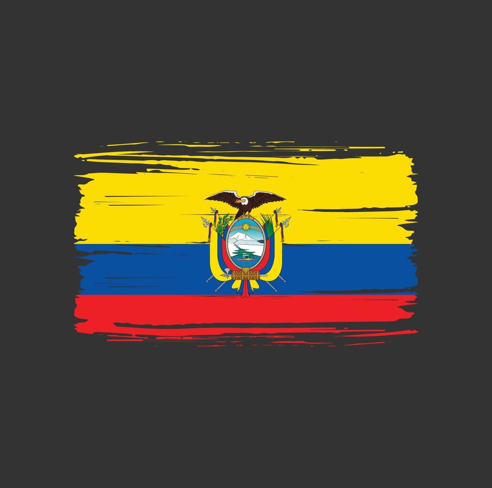 coup de pinceau du drapeau de l'equateur. drapeau national vecteur