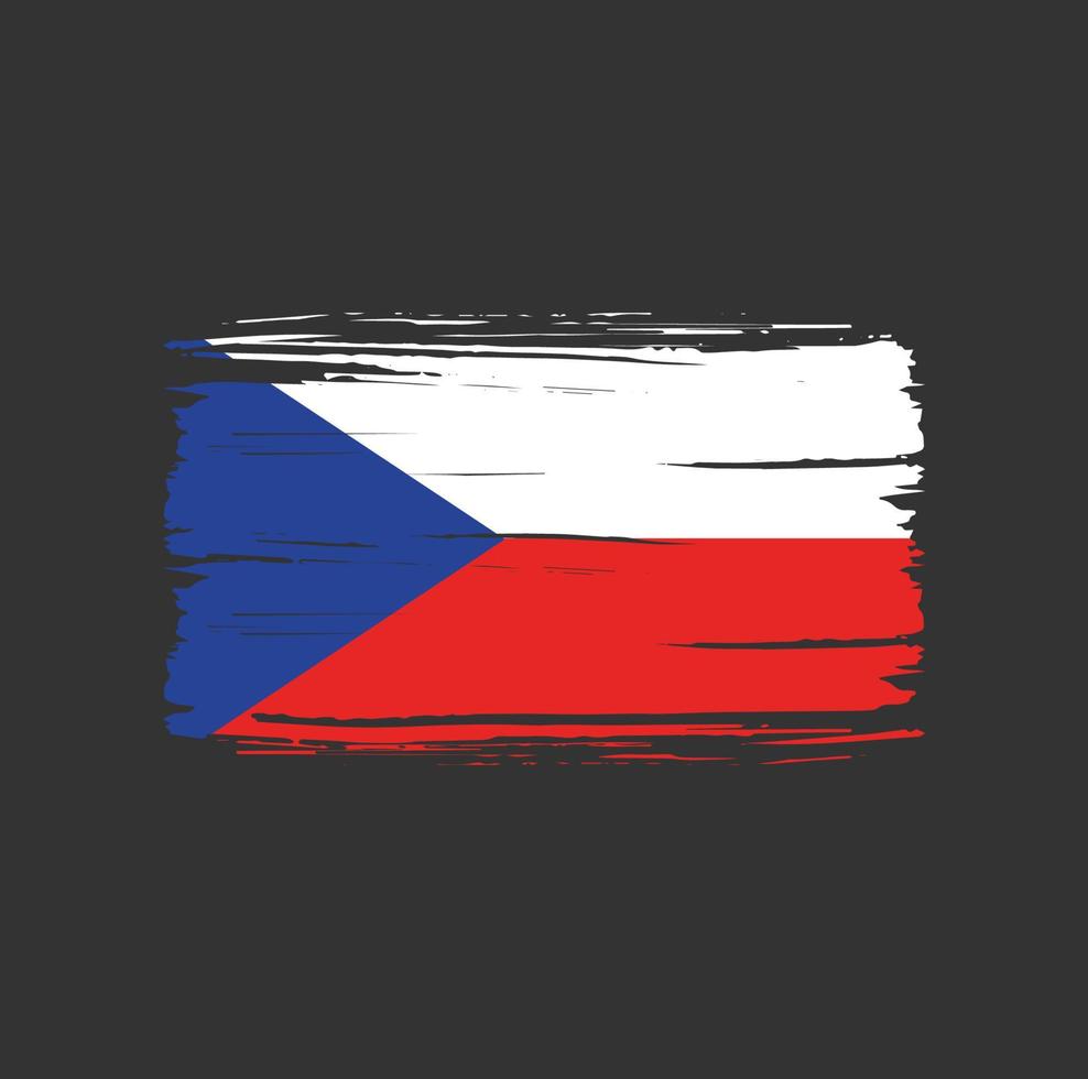 coup de pinceau du drapeau de la république tchèque. drapeau national vecteur