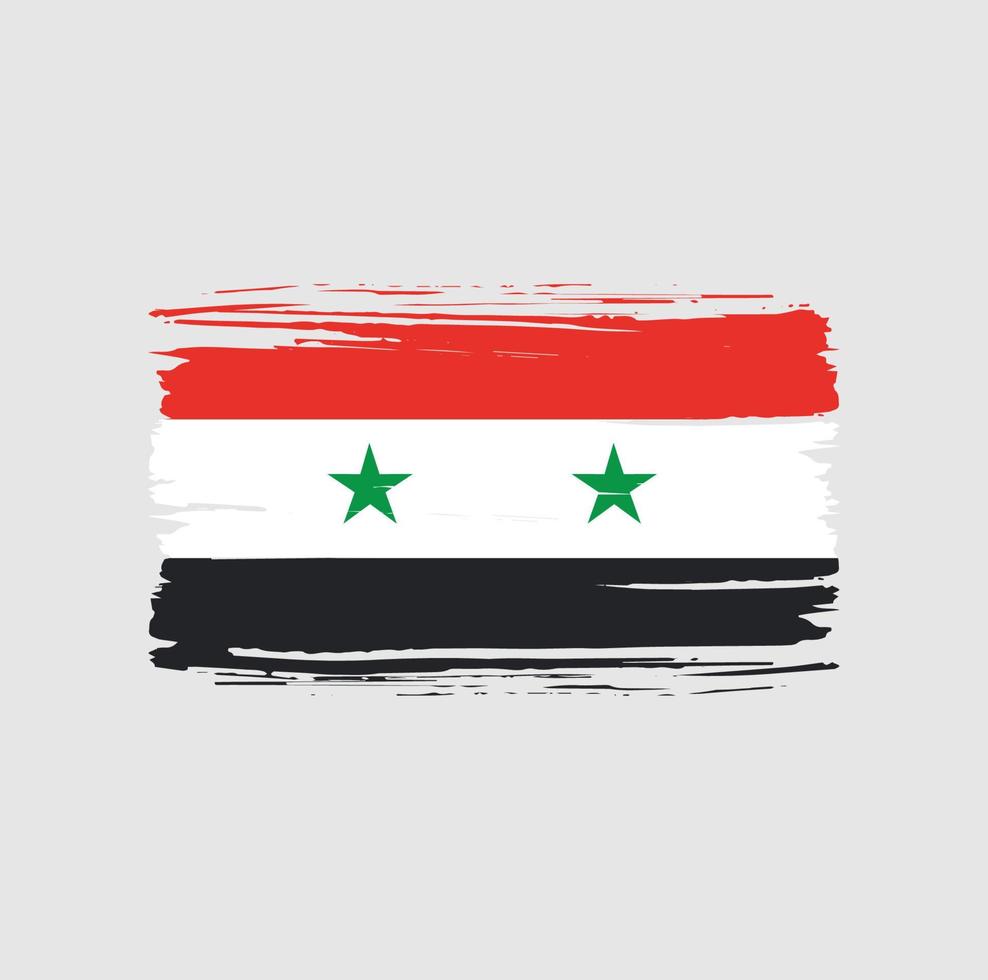 coup de pinceau du drapeau de la syrie. drapeau national vecteur