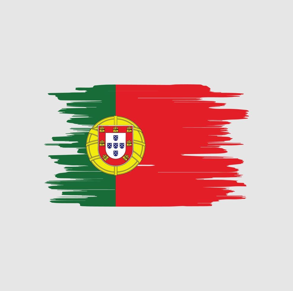 coups de pinceau du drapeau du portugal vecteur