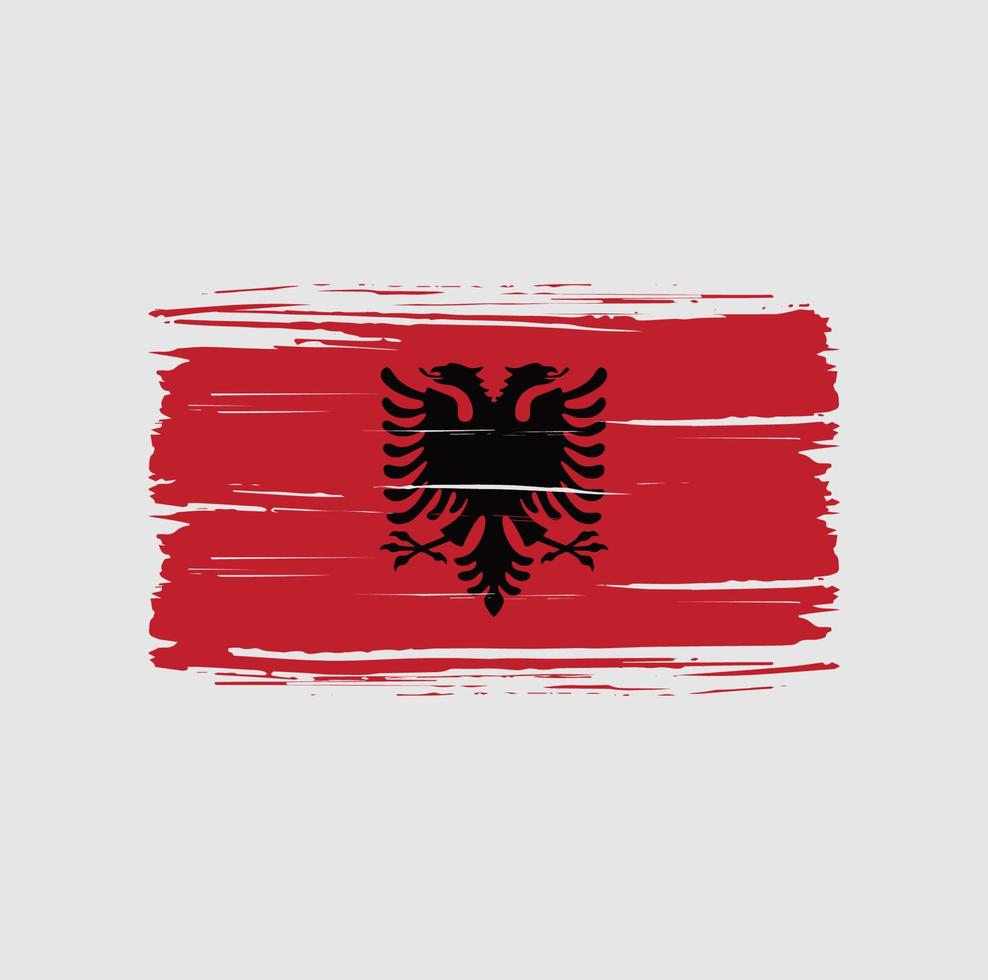coup de pinceau du drapeau de l'albanie. drapeau national vecteur