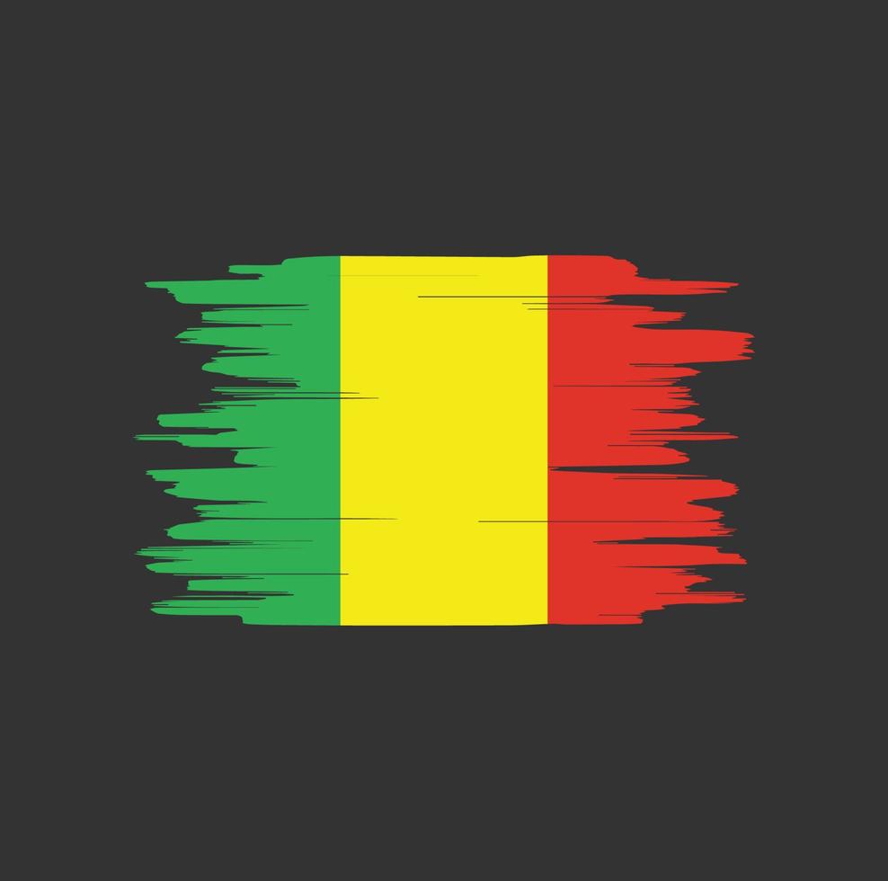 coups de pinceau du drapeau du mali vecteur