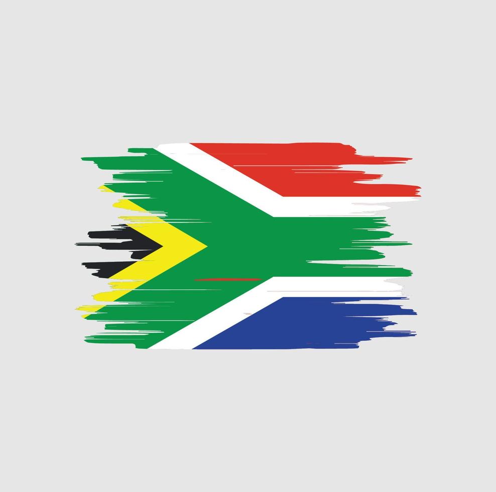 coups de pinceau du drapeau sud-africain vecteur