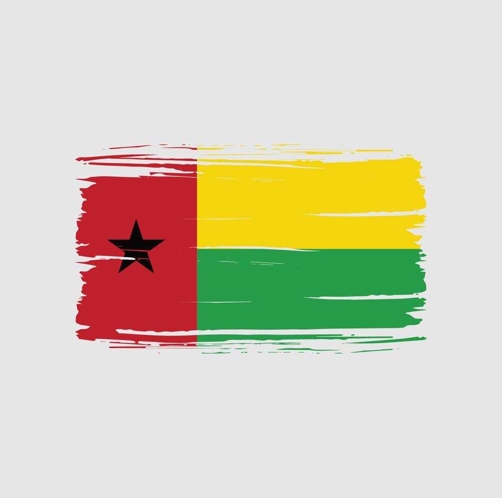 coup de pinceau du drapeau de la guinée bissau. drapeau national vecteur