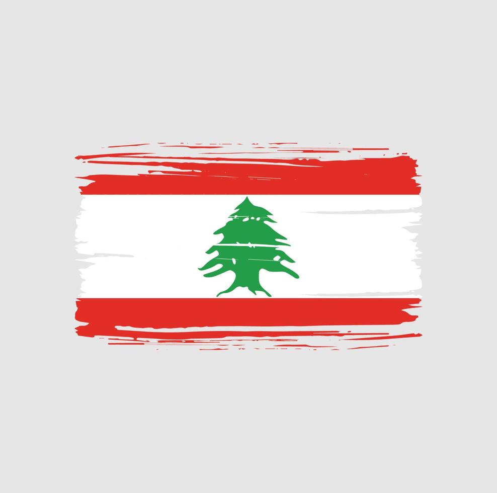 coup de pinceau du drapeau du liban. drapeau national vecteur