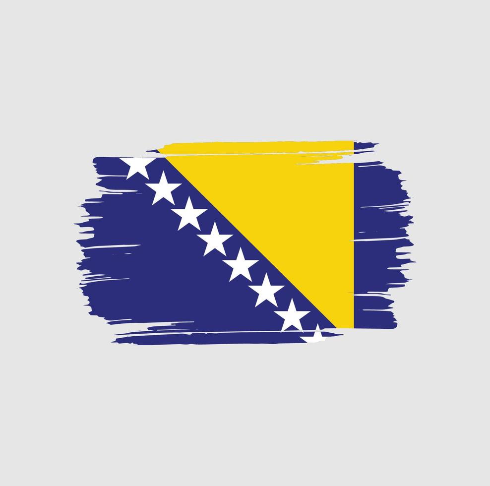 coups de pinceau du drapeau de la bosnie-herzégovine. drapeau national du pays vecteur