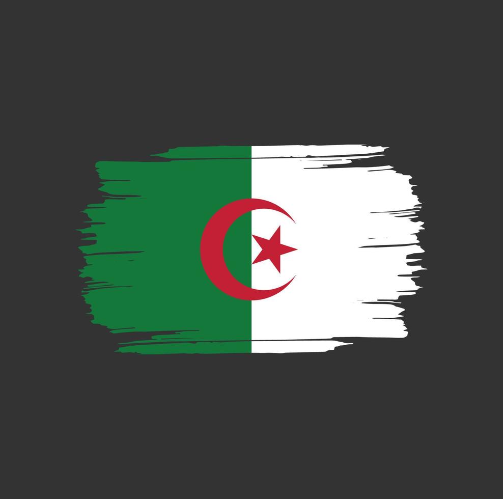 coups de pinceau du drapeau algérien. drapeau national du pays vecteur