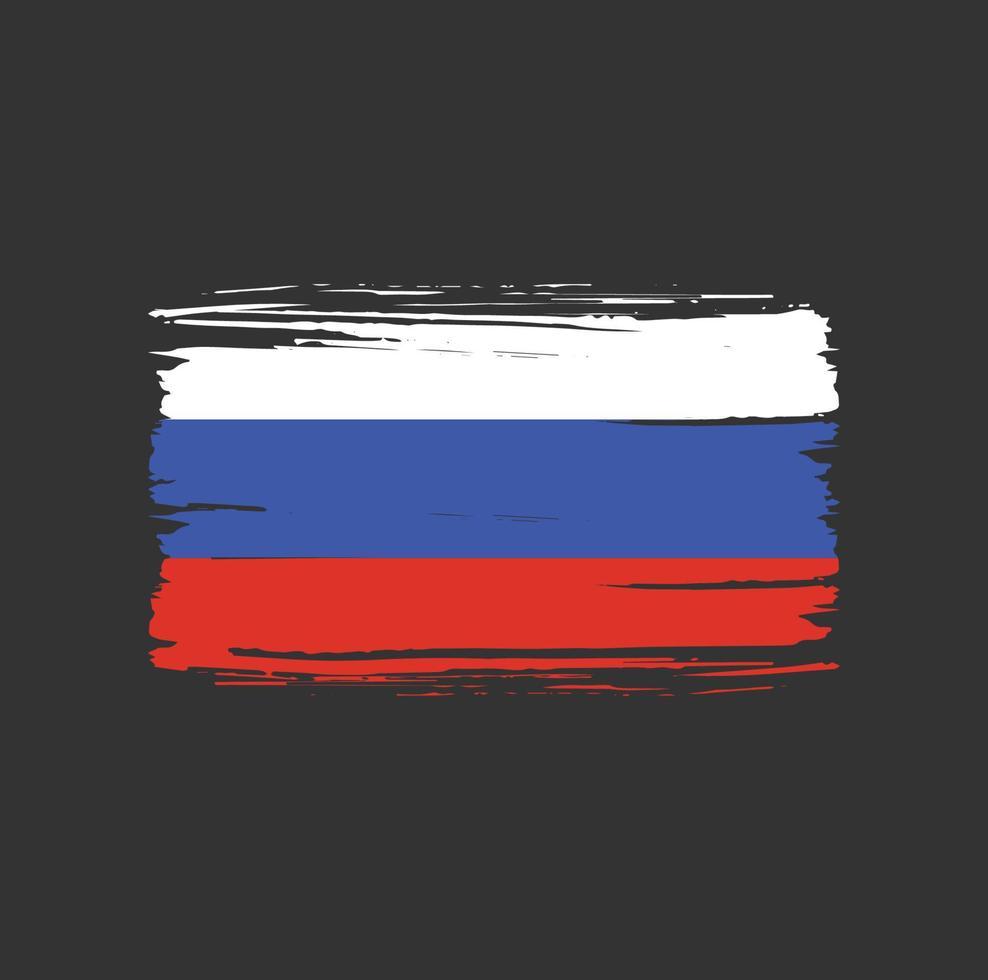 coup de pinceau du drapeau de la russie. drapeau national vecteur