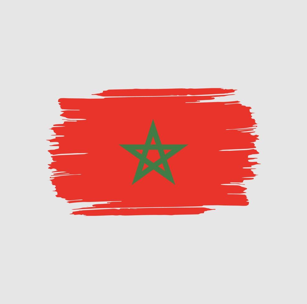 coups de pinceau du drapeau marocain. drapeau national du pays vecteur