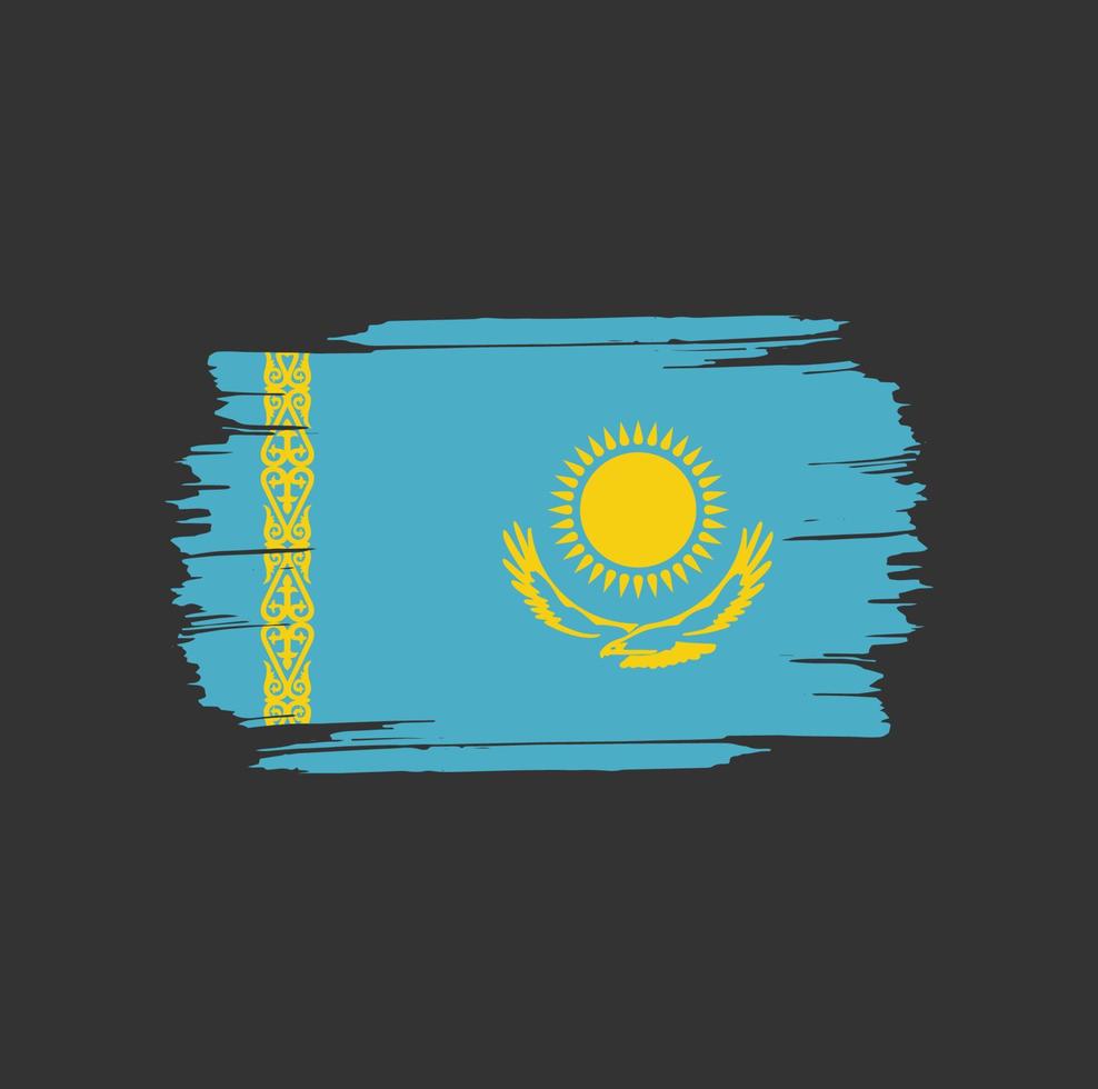 coups de pinceau du drapeau du kazakhstan. drapeau national du pays vecteur