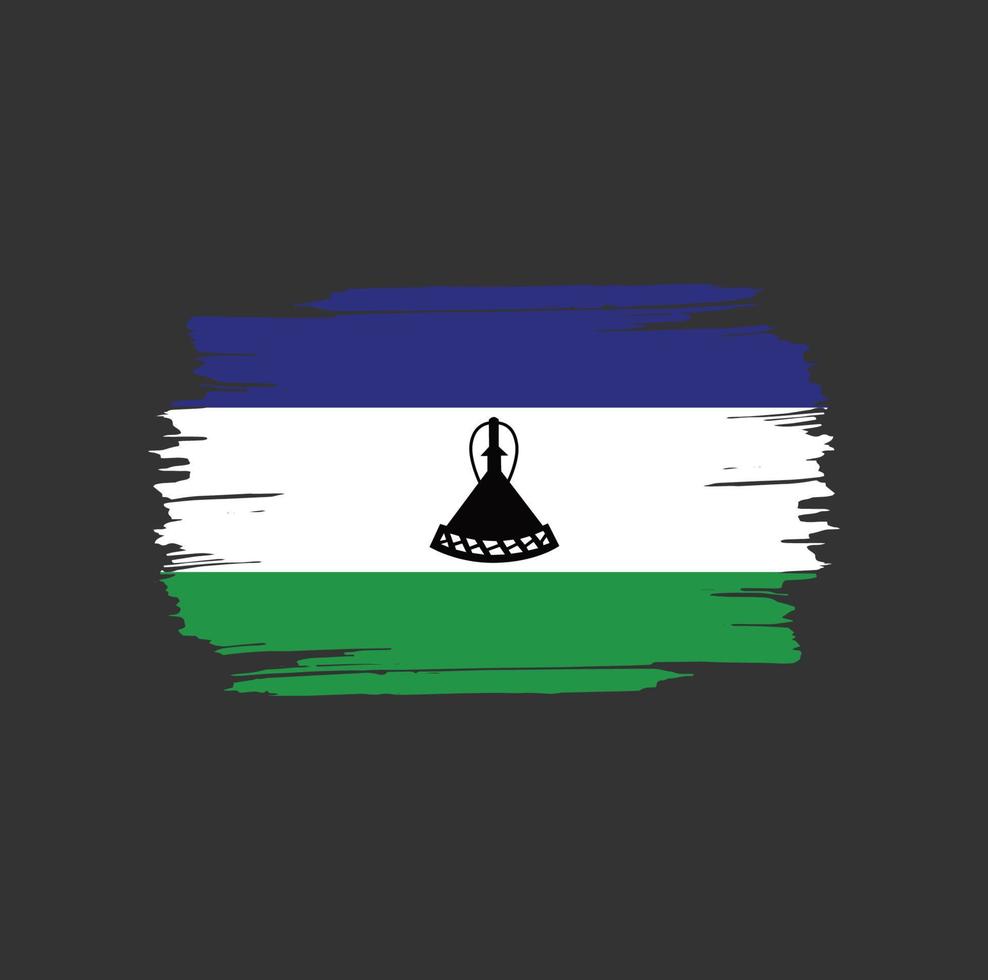 coups de pinceau du drapeau du lesotho. drapeau national du pays vecteur